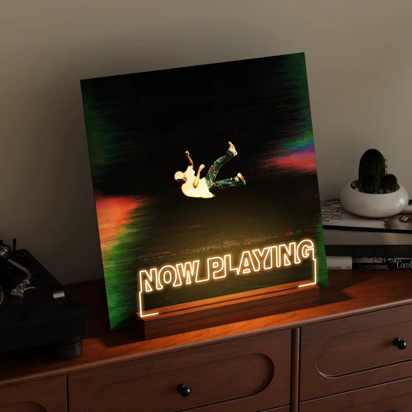Now Playing Vinyl Record Display Holder Stand Sign