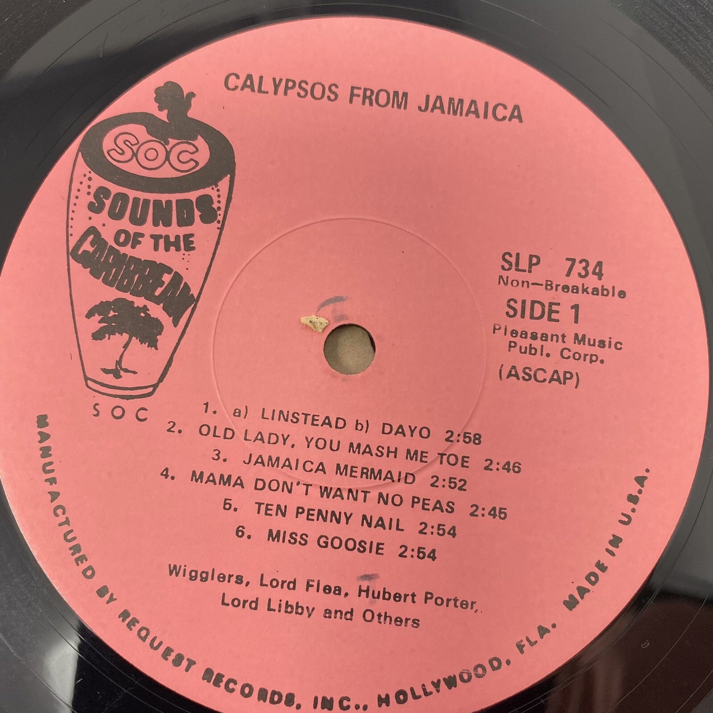 CALYPSOS FROM JAMAICA Vinyl LP record Lord Flea Hubert Porter Wigglers more