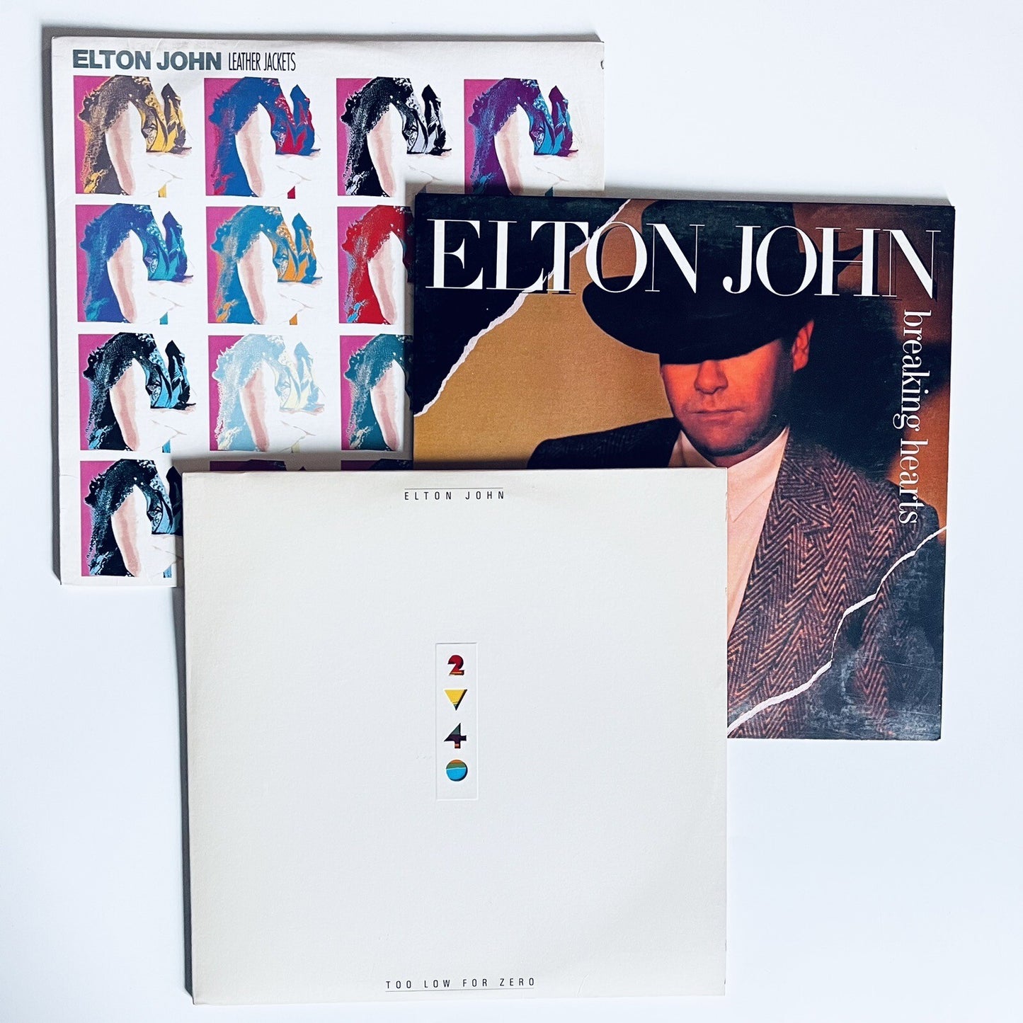 Elton John LEATHER JACKETS+BREAKING HEARTS+TOO LOW FOR ZERO Vinyl LP Record VG+