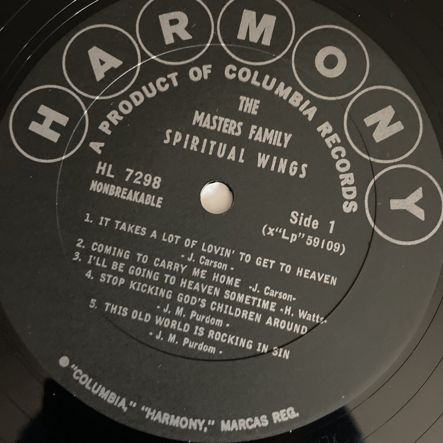 The Masters Family SPIRITUAL WINGS Vinyl LP Record VG+
