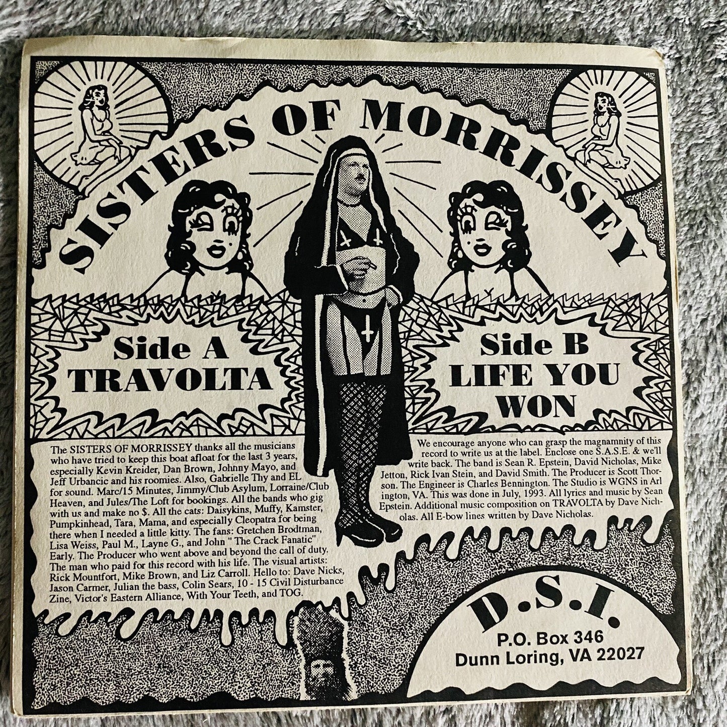 Sisters Of Morrissey TRAVOLTA 7” Vinyl Record NM/VG+