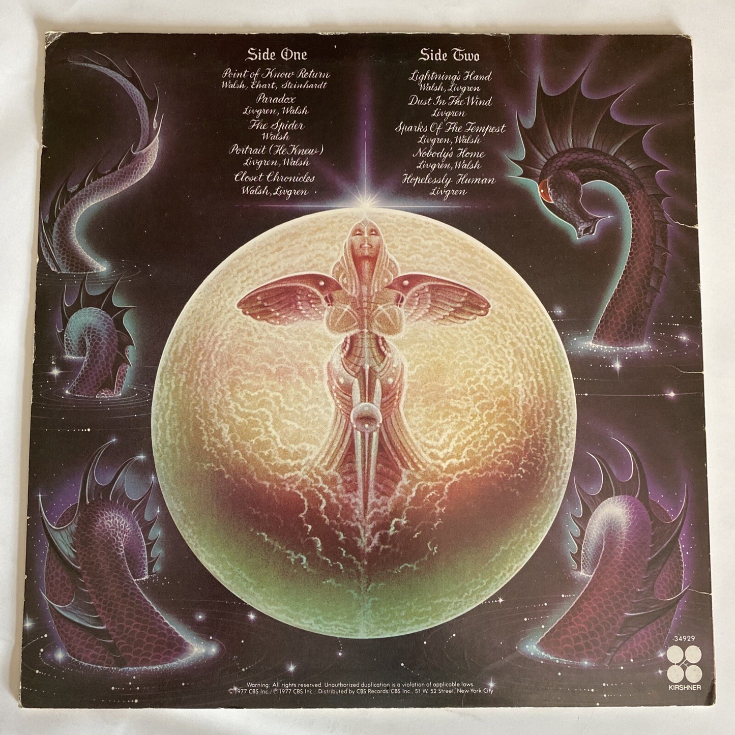 Kansas POINT OF KNOW RETURN Vinyl LP Record VG