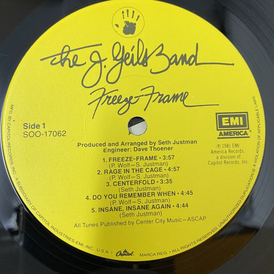 J.Geils Band FREEZE FRAME Vinyl LP Record VG+
