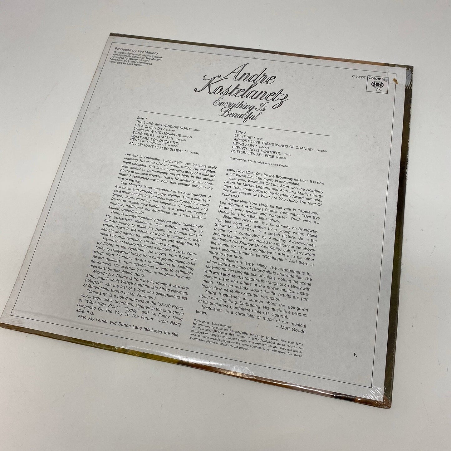 Andre Kostelanetz EVERYTHING IS BEAUTIFUL Vinyl LP Record SEALED