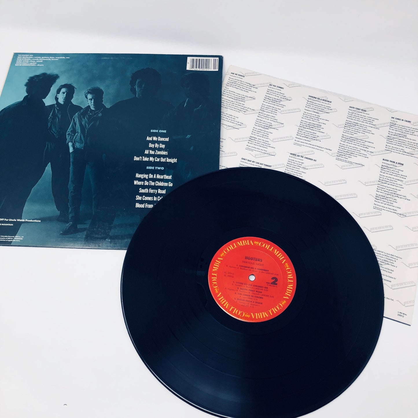 Hooters NERVOUS NIGHT Vinyl LP Record 39912 VG+ 1985 w/Original Inner Sleeve