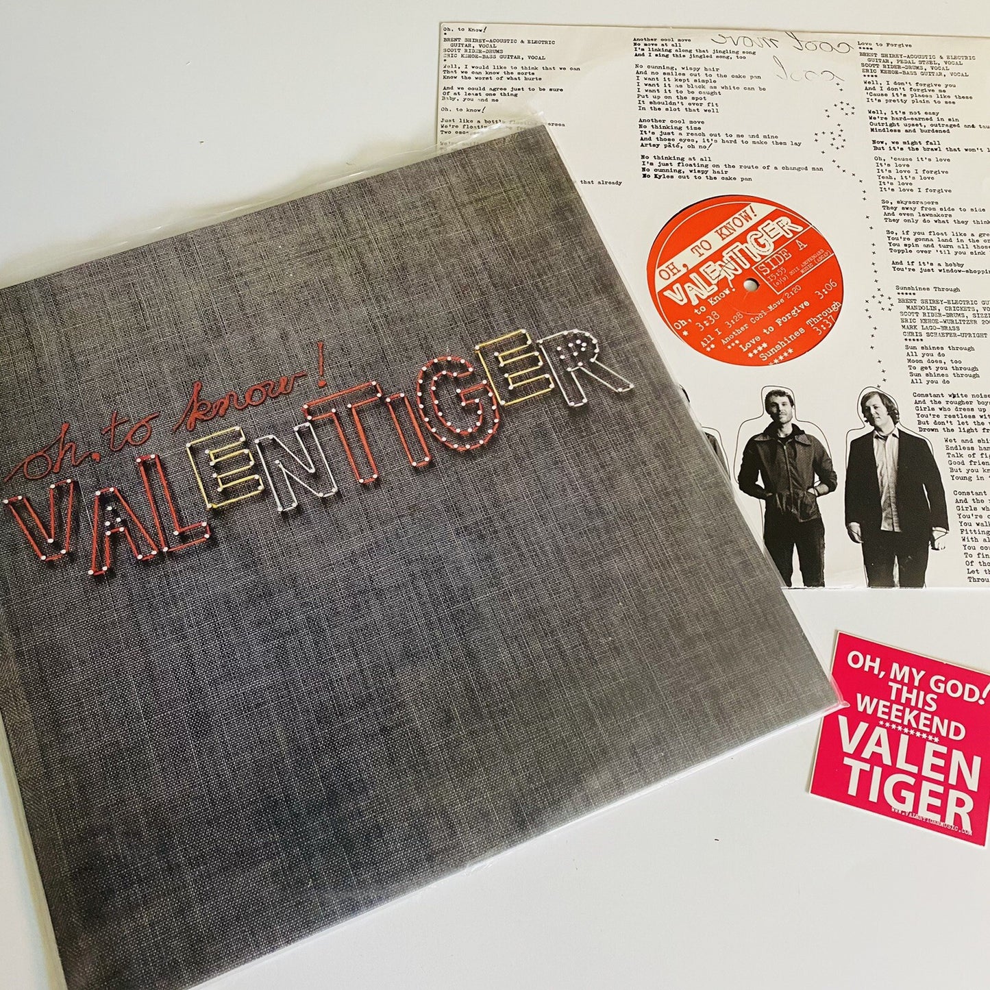 Valentiger OH TO KNOW! Vinyl LP Record VG+