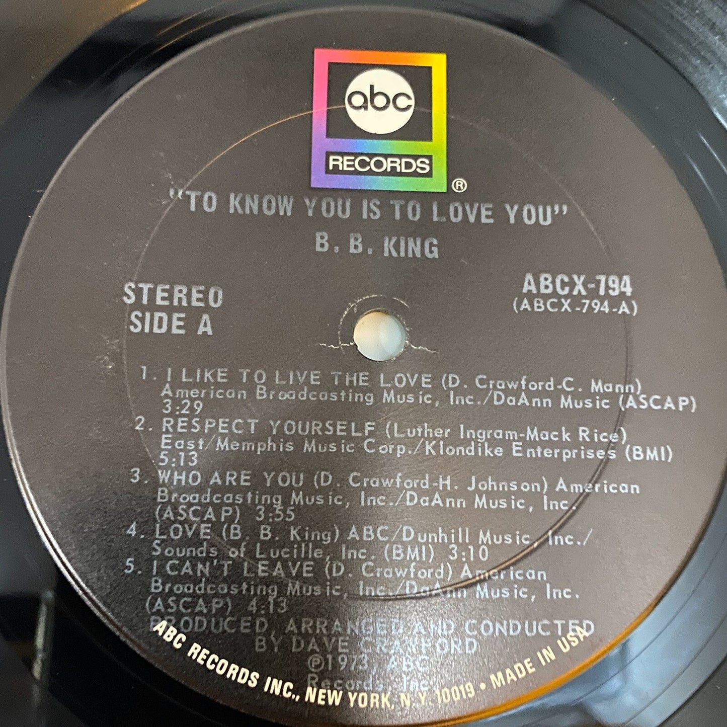 B.B. King TO KNOW YOU IS TO LOVE YOU Vinyl LP Record VG+