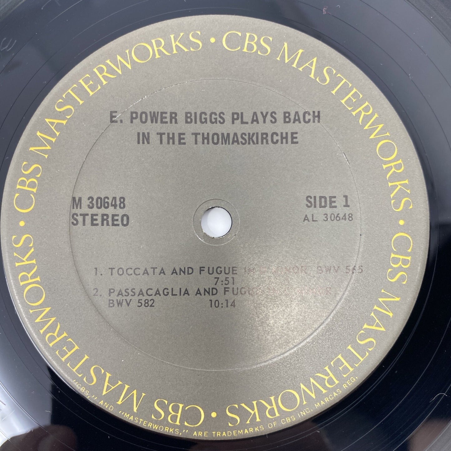 E. POWER BIGGS - Plays Bach in the Thomaskirche VINYL LP RECORD VG+ KM 30648