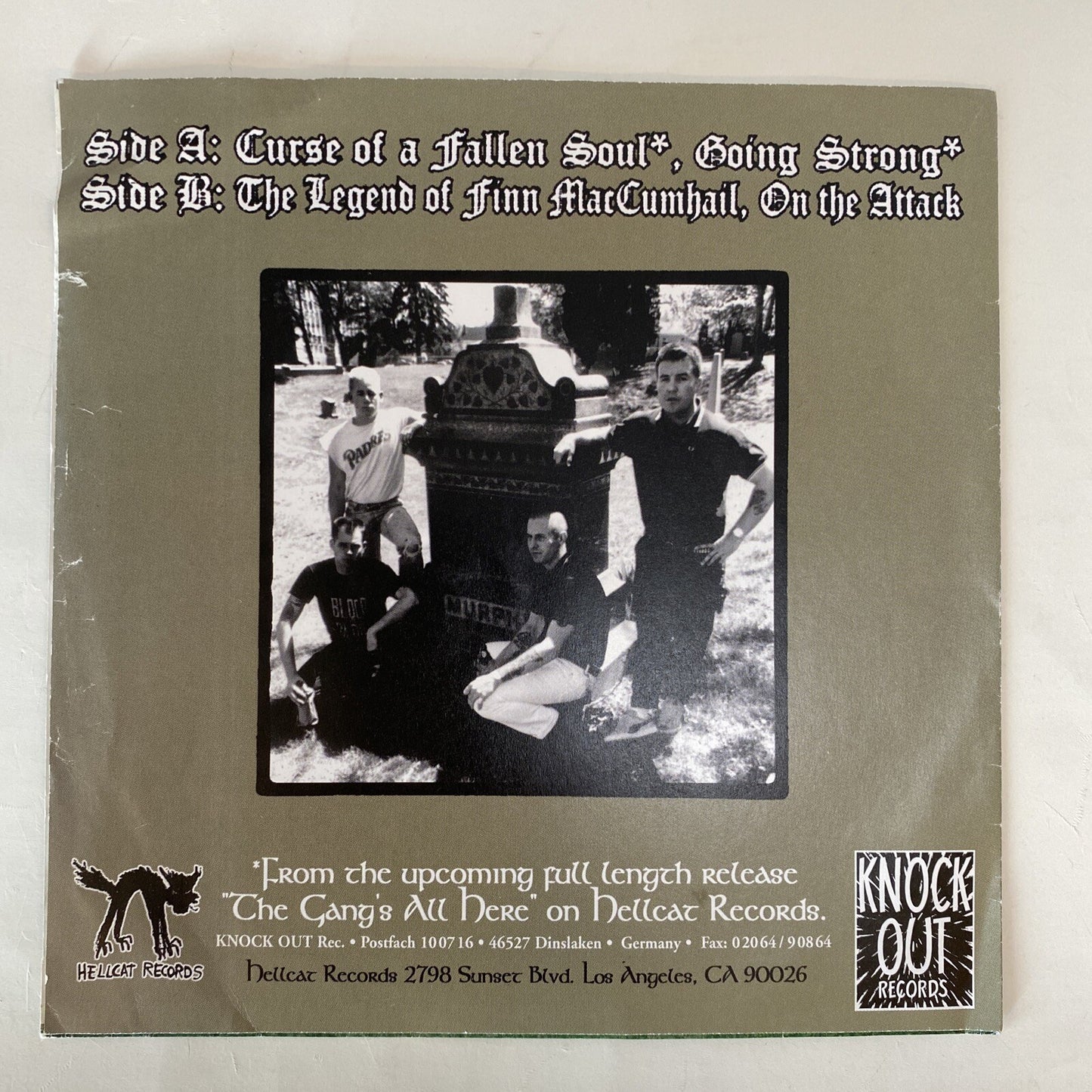 Dropkick Murphys CURSE OF A FALLEN SOUL White Vinyl 7” EP VG+