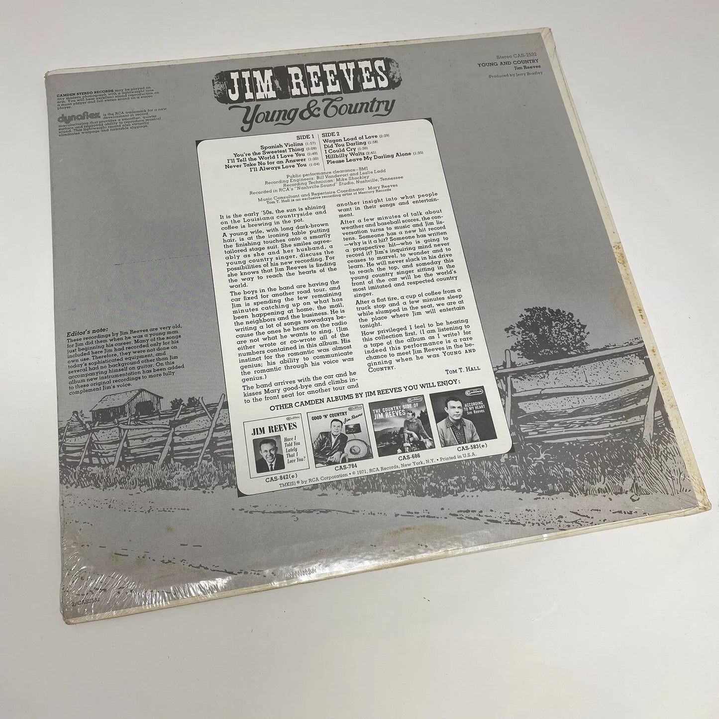 Jim Reeves YOUNG & COUNTRY Sealed Vinyl LP Record MINT