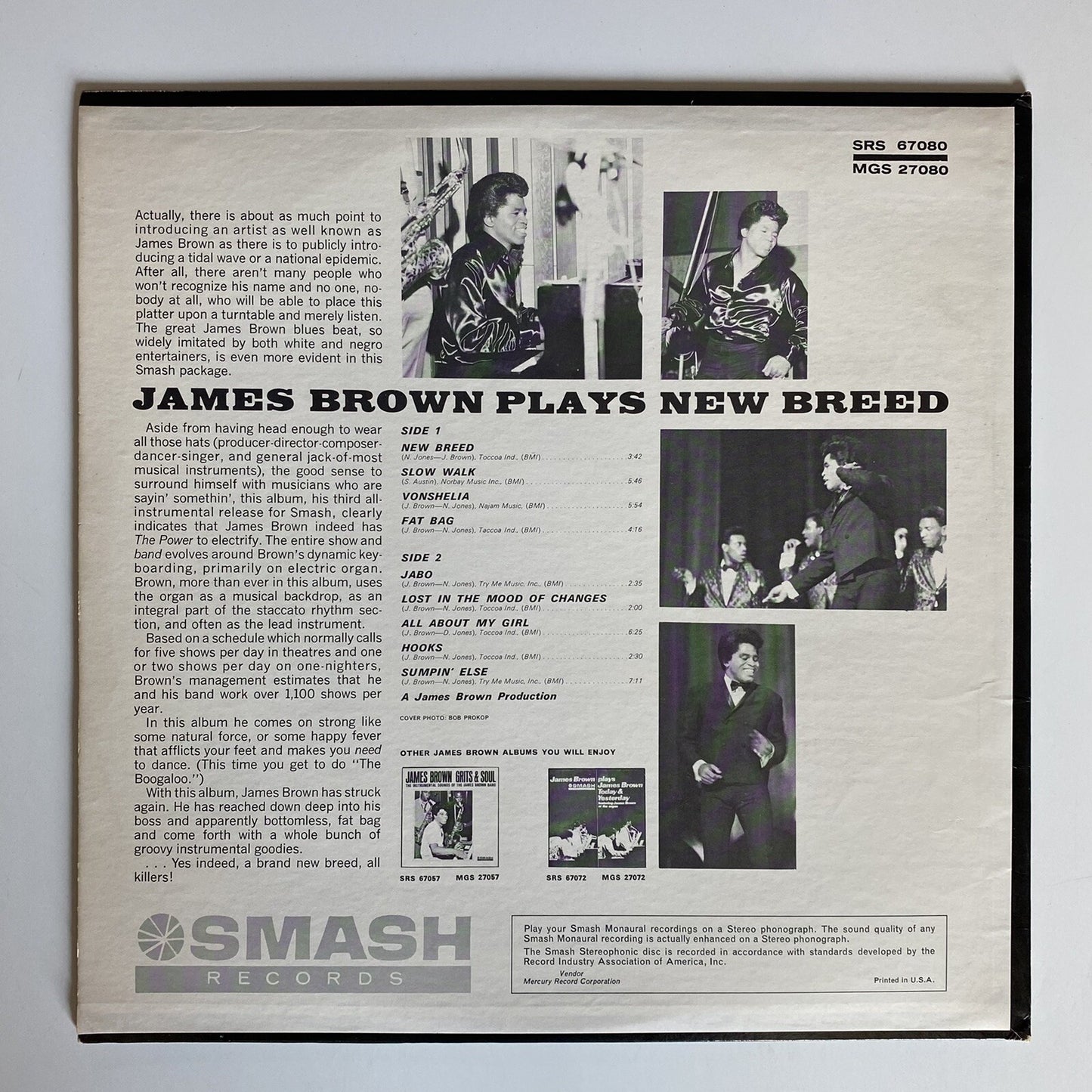 James Brown PLAYS NEW BREED Vinyl LP Record VG+