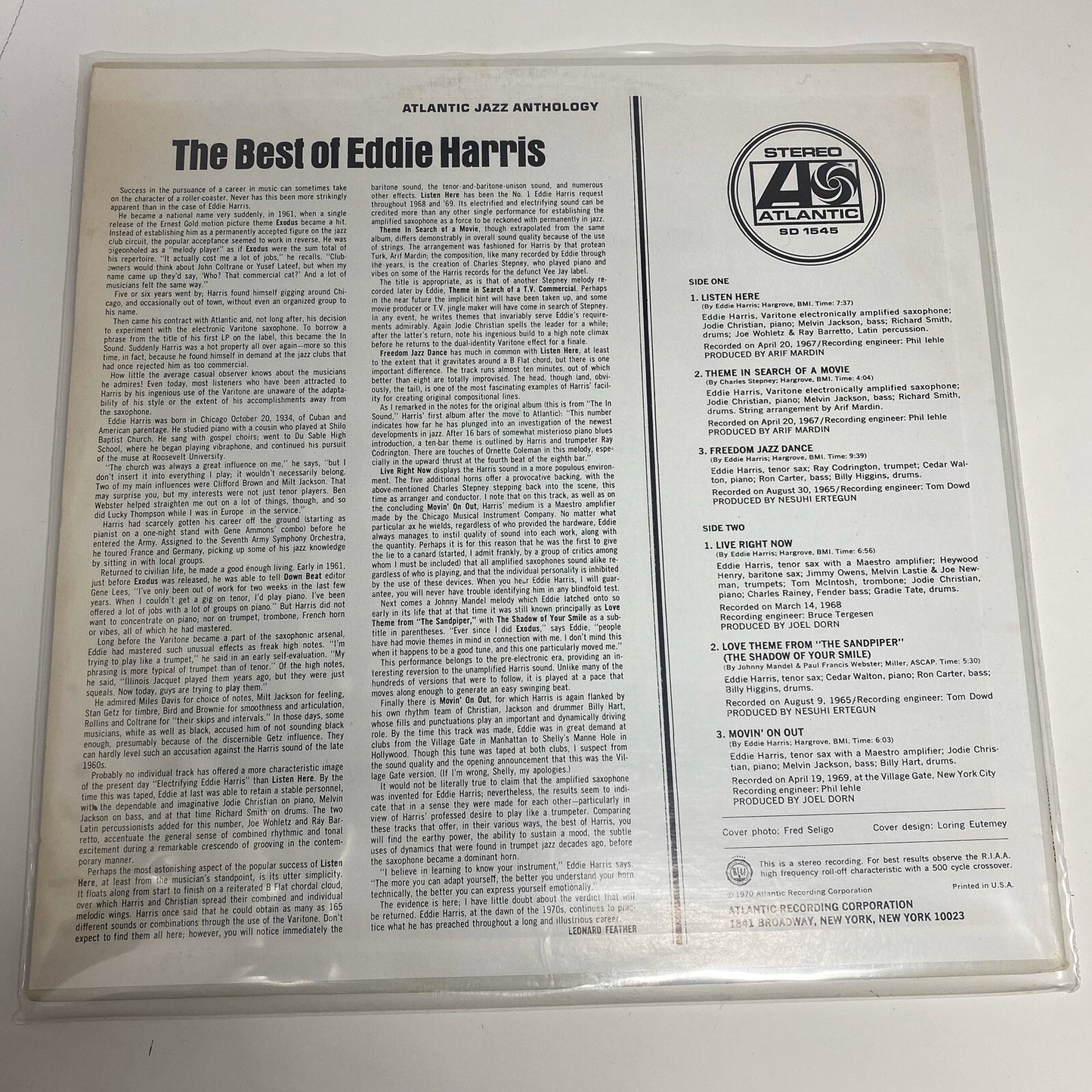 The Beat Of Eddie Harris VINYL LP RECORD VG+