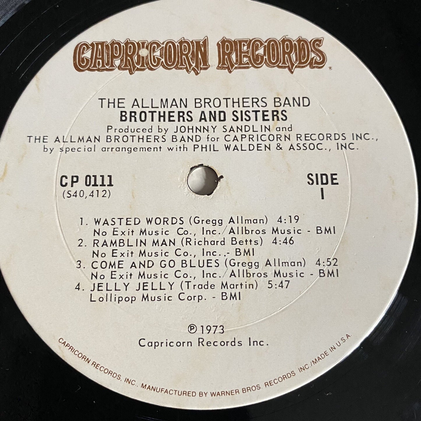 The Allman Brothers Band BROTHERS AND SISTERS Vinyl LP Record VG