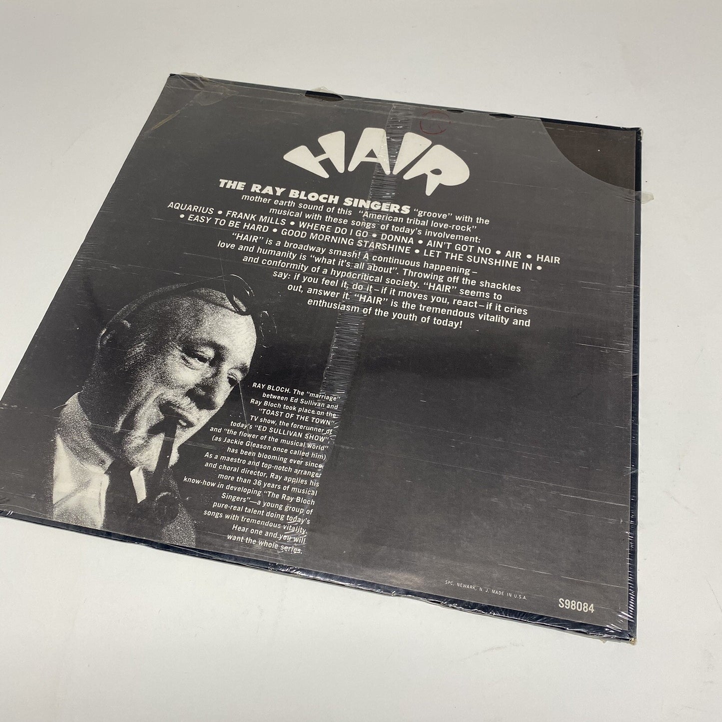 Hair, Soundtrack, The Ray Bloch Singers, Ambassador Records S 98084, SEALED