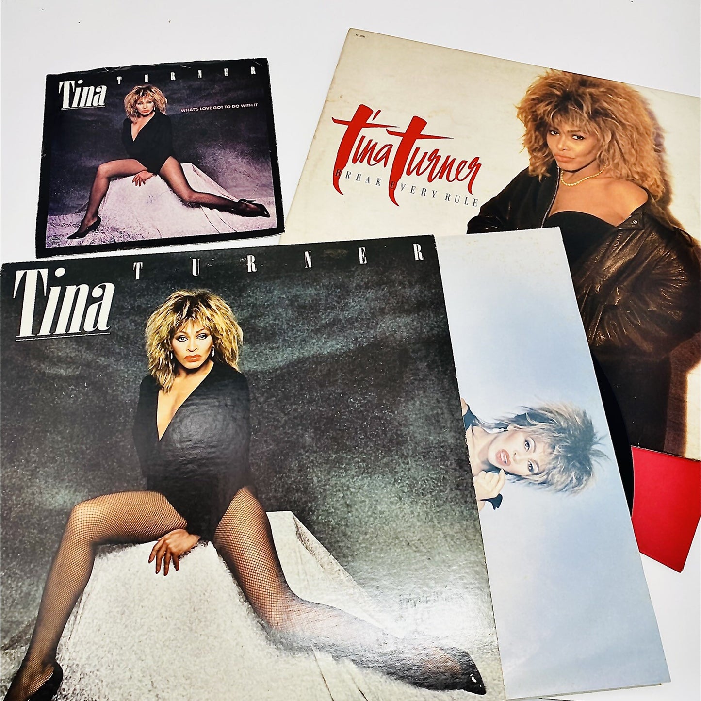 Tina Turner SELF TITLED + BREAK EVERY RULE + 7” SINGLE Vinyl LP Records VG