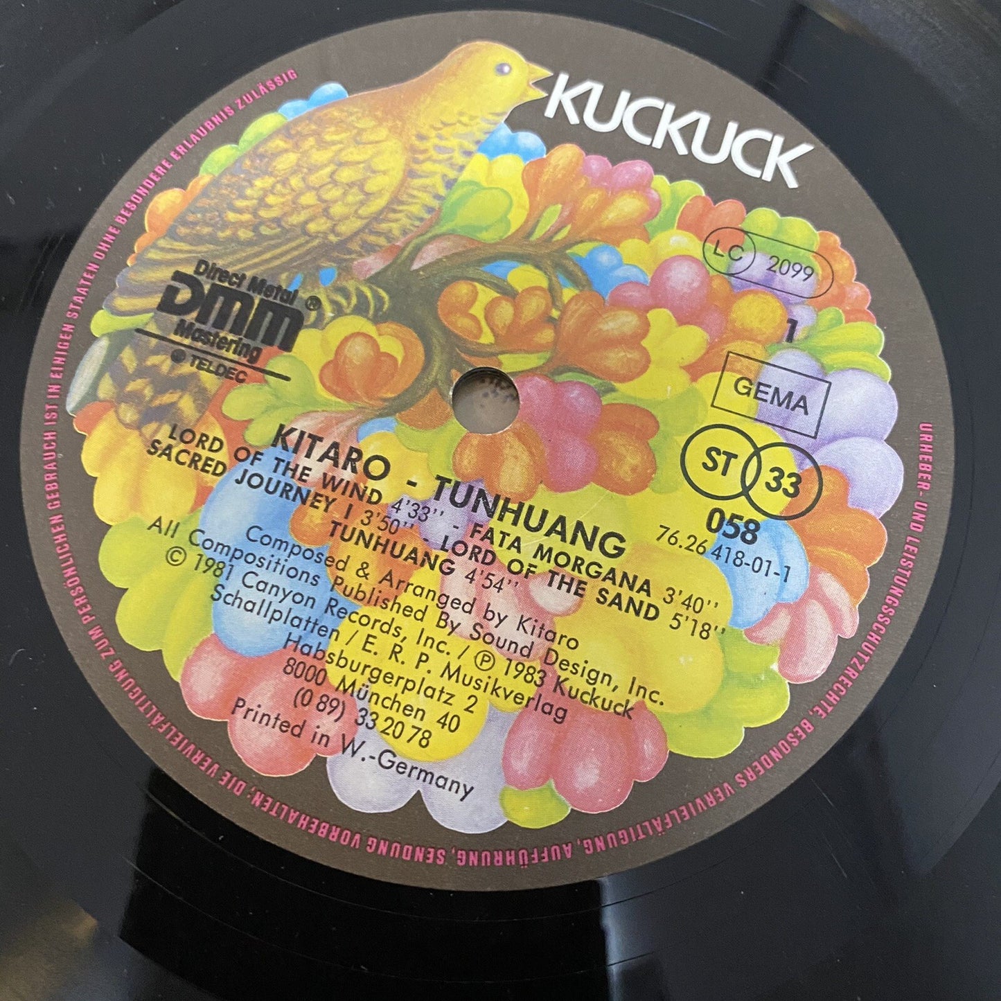 Kitaro Tunhuang VINYL LP RECORD KUCUCK VG+