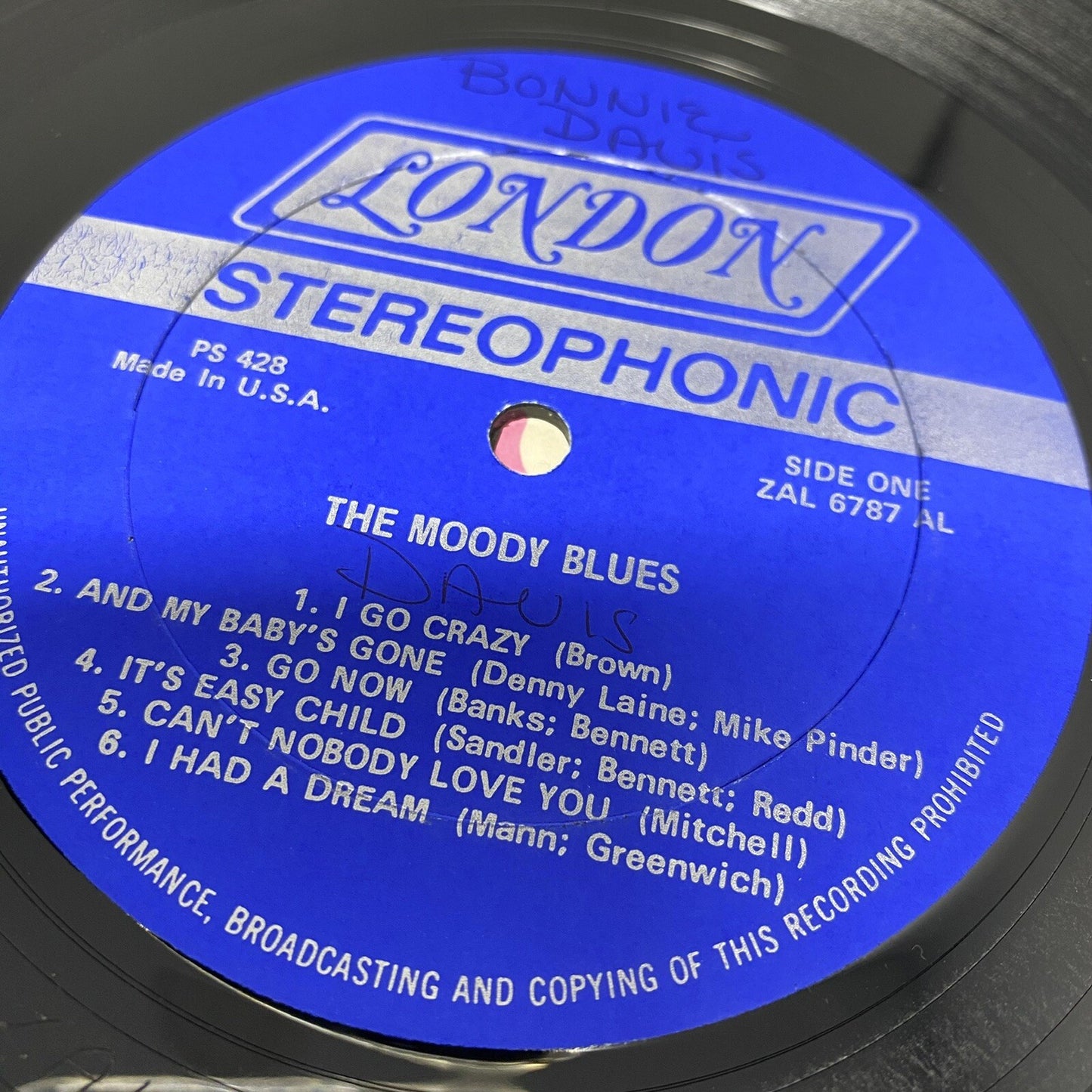 Moody Blues #1 VINYL LP RECORD Misprint Version VG+/VG