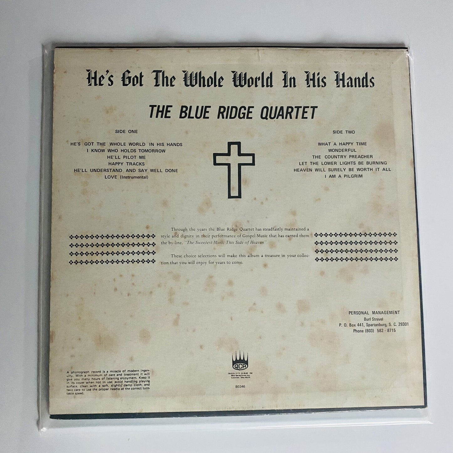 Blue Ridge Quartet HE'S GOT THE WHOLE WORLD Vinyl LP Record VG+