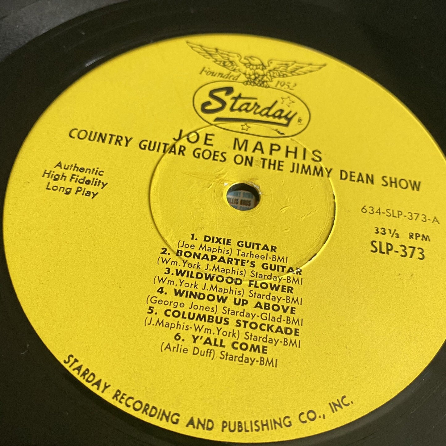 Joe Maphis COUNTRY GUITAR GOES ON THE JIMMY DEAN SHOW Vinyl LP Record NICE VG+
