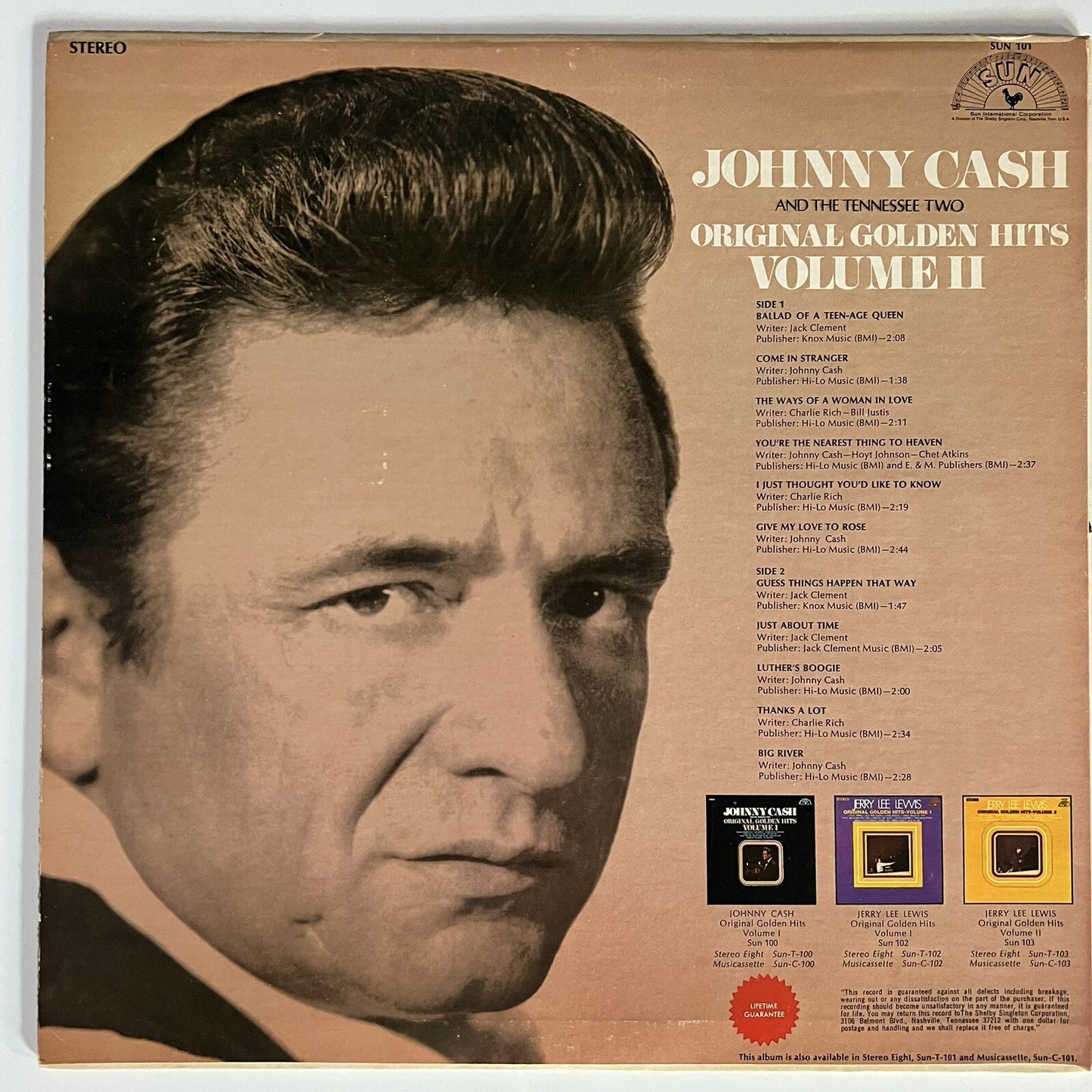 Johnny Cash ORIGINAL GOLDEN HITS VOLUME 2 Vinyl LP Record VG+