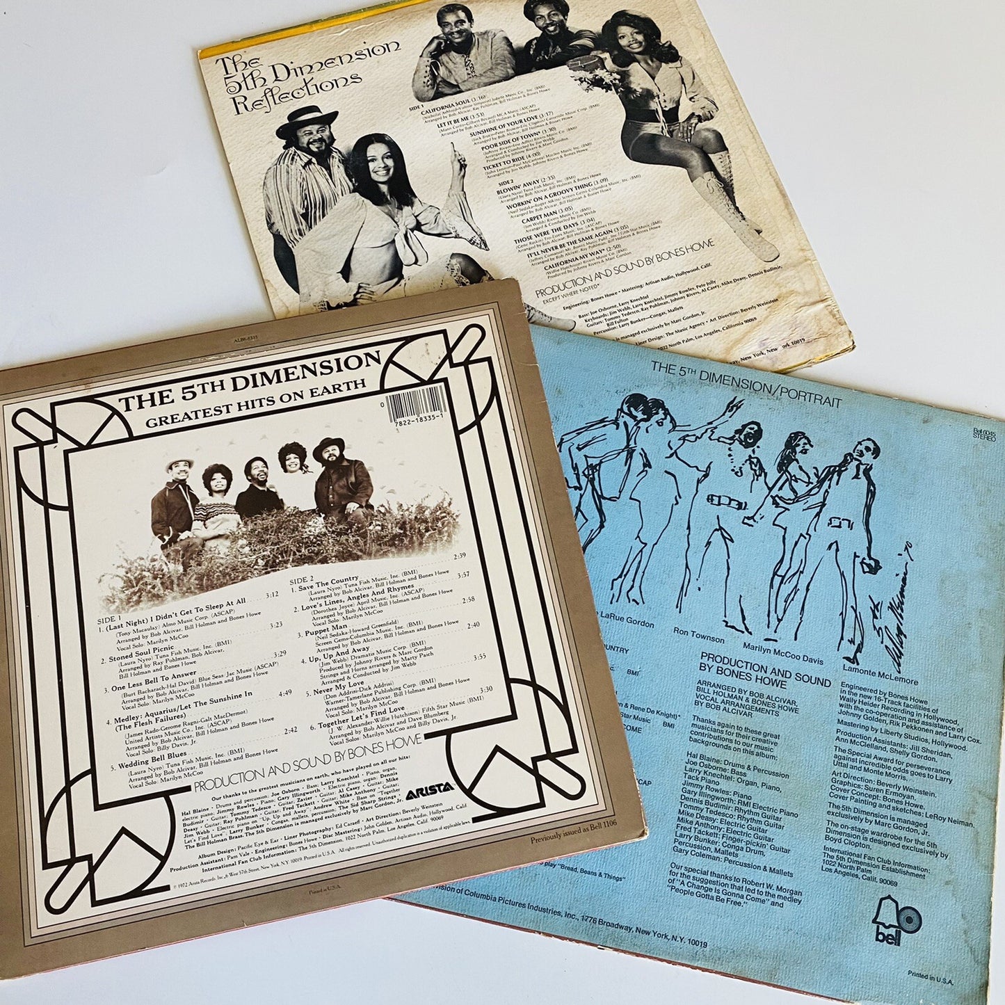 The 5th Dimension PORTRAIT + GREATEST HITS + REFLECTIONS Vinyl LP Record VG+/VG