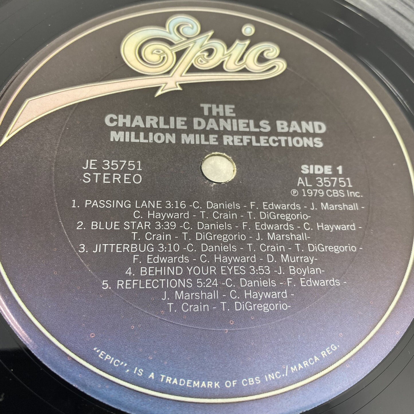 Charlie Daniels Band MILLION MILE REFLECTIONS Vinyl LP Record VG