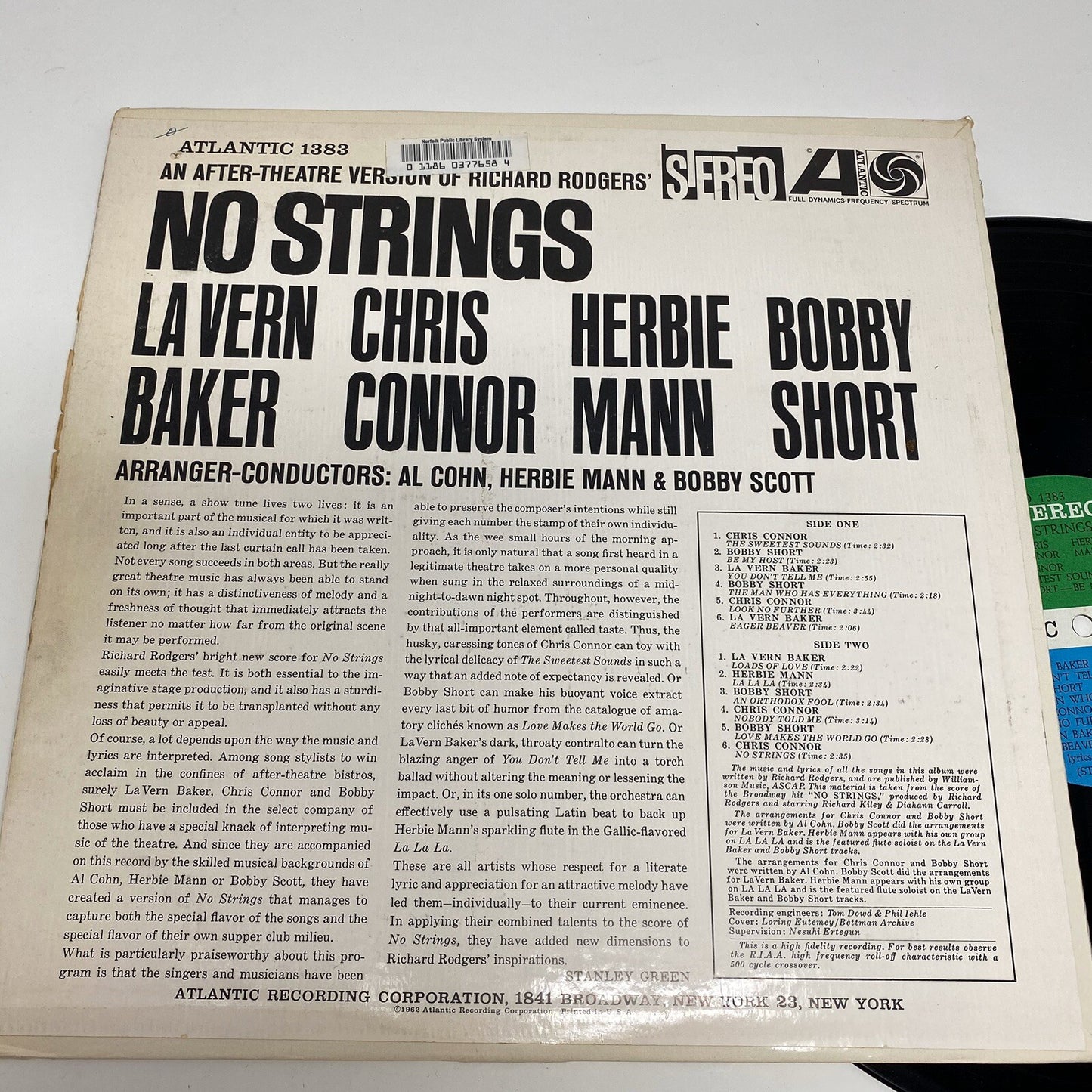 Richard Rogers’ NO STRINGS: AFTER THEATRE VERSION Vinyl LP Record VG