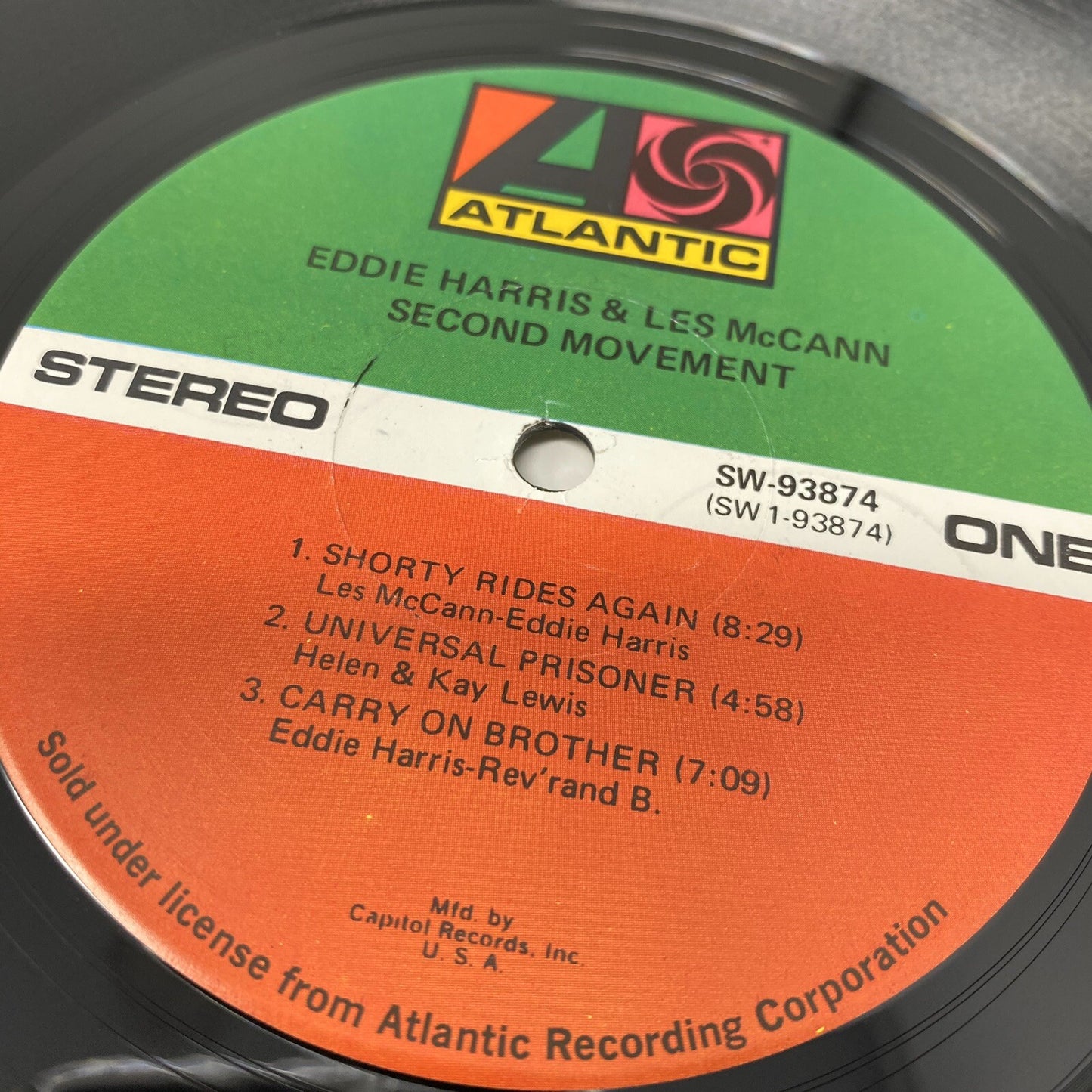 Eddie Harris & Les McCann SECOND MOVEMENT Vinyl LP Record 1583 1971 Jazz Funk