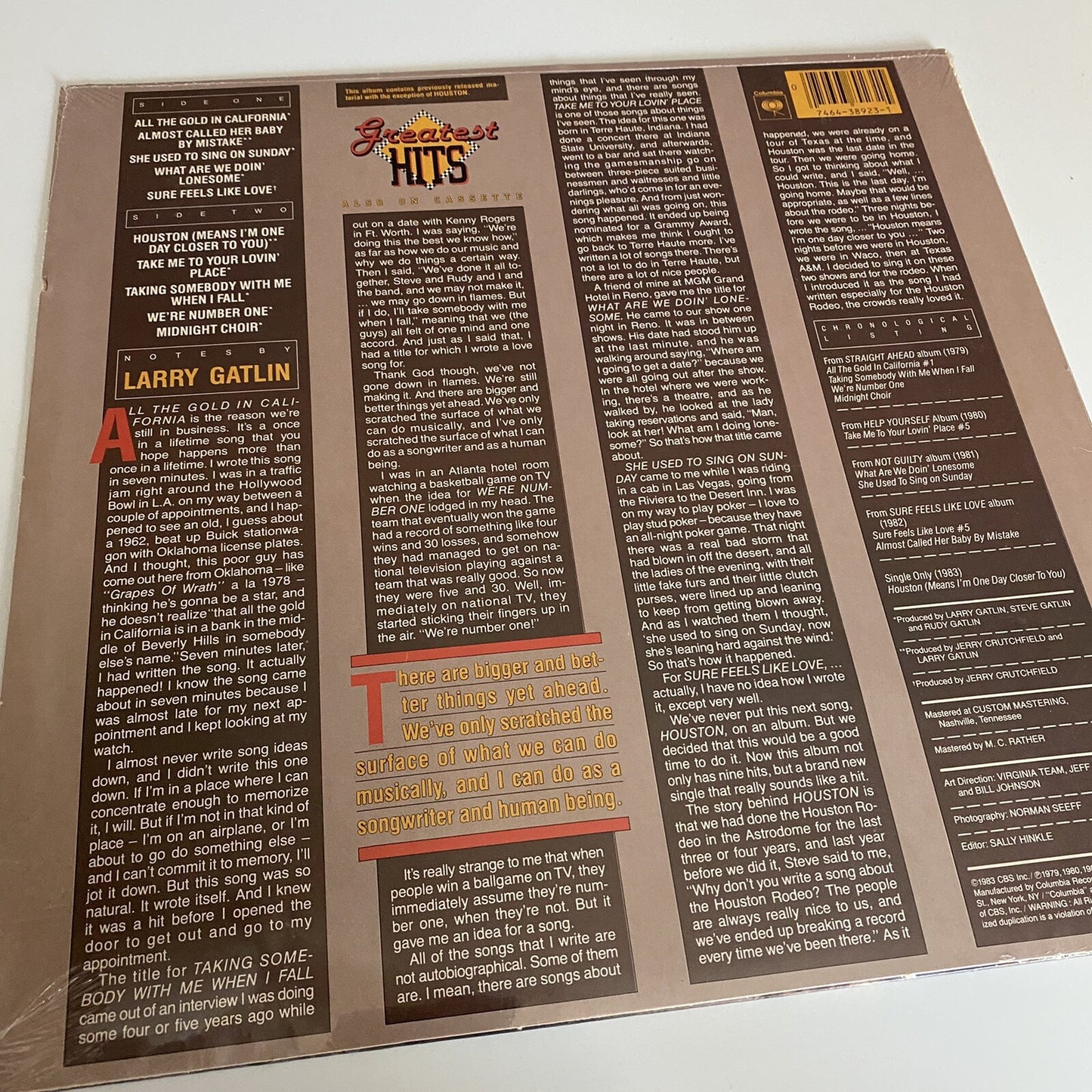 Larry Gatlin & The Gatlin Bros Band GREATEST HITS VOL II Vinyl LP Record SEALED