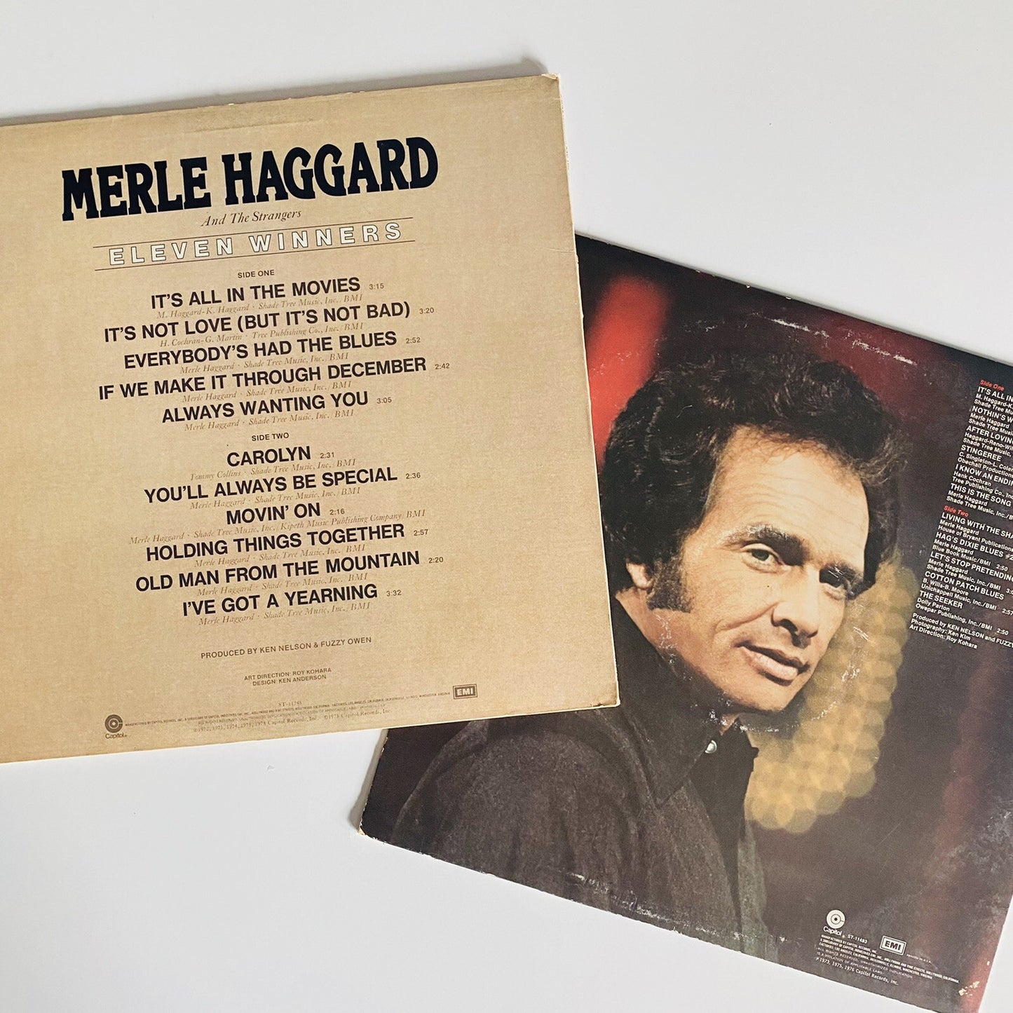 Merle Haggard ELEVEN WINNERS + IT’S ALL IN THE MOVIES Vinyl Record 1977 VG+
