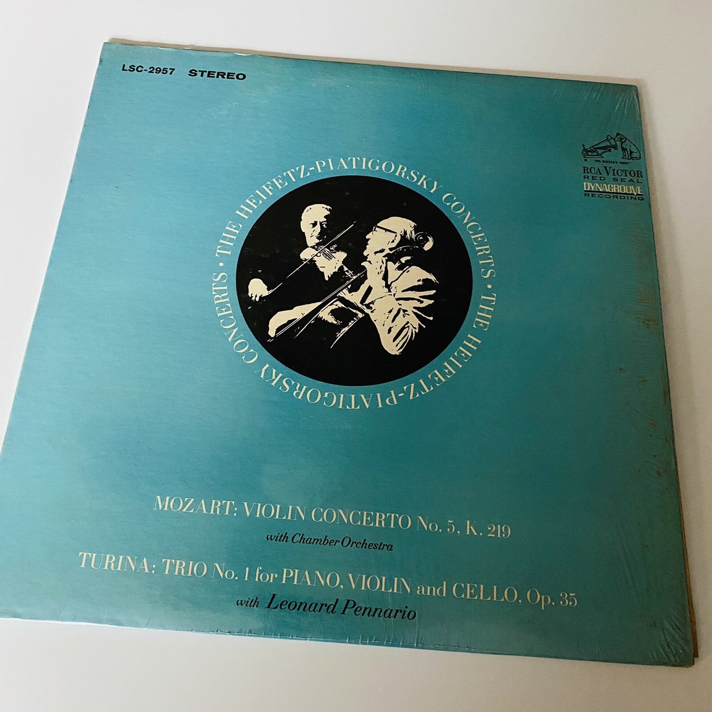 JASCHA HEIFETZ violin & PIATIGORSKY - MOZART & TURINA Vinyl LP Record