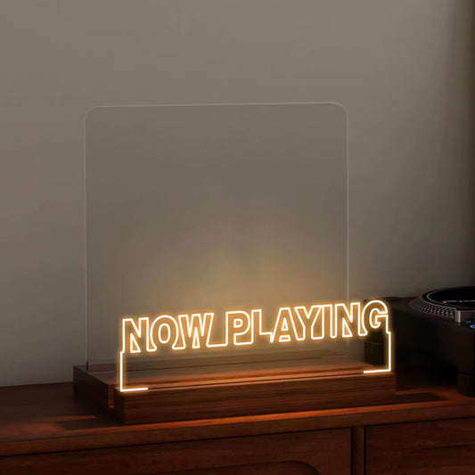 Now Playing Vinyl Record Display Holder Stand Sign
