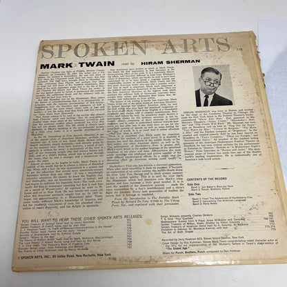 MARK TWAIN read by HIRAM SHERMAN Spoken Art VG+