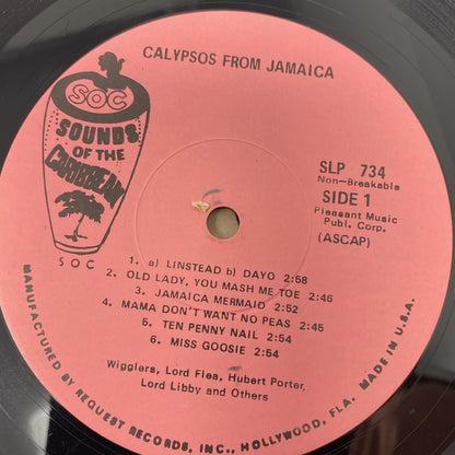 CALYPSOS FROM JAMAICA Vinyl LP record Lord Flea Hubert Porter Wigglers more