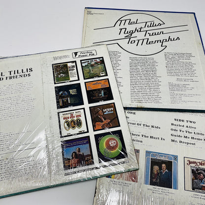 Mel Tillis THE GREAT + AND FRIENDS + NIGHT TRAIN Vinyl LP Record Bundle VG+