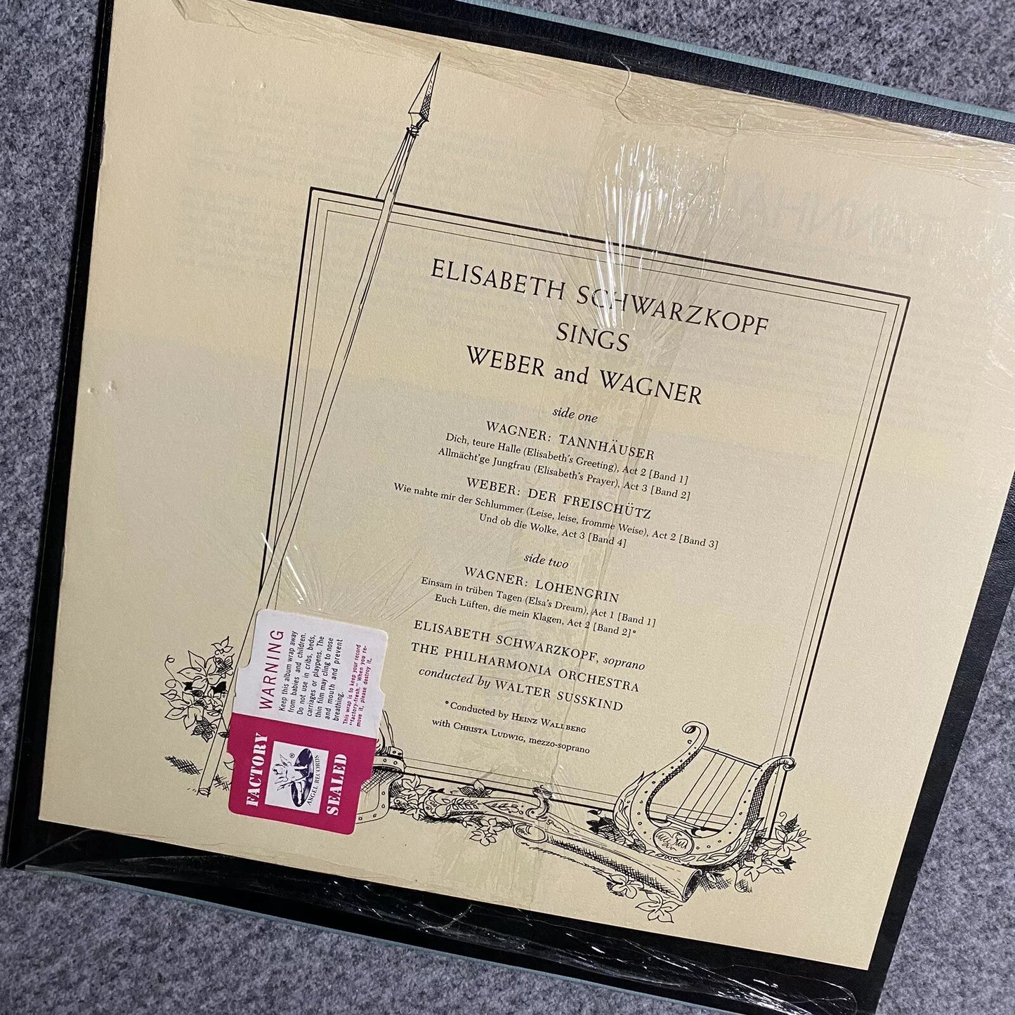 Elisabeth Schwarzkopf SINGS WEBER & WAGNER Sealed LP VINYL RECORD