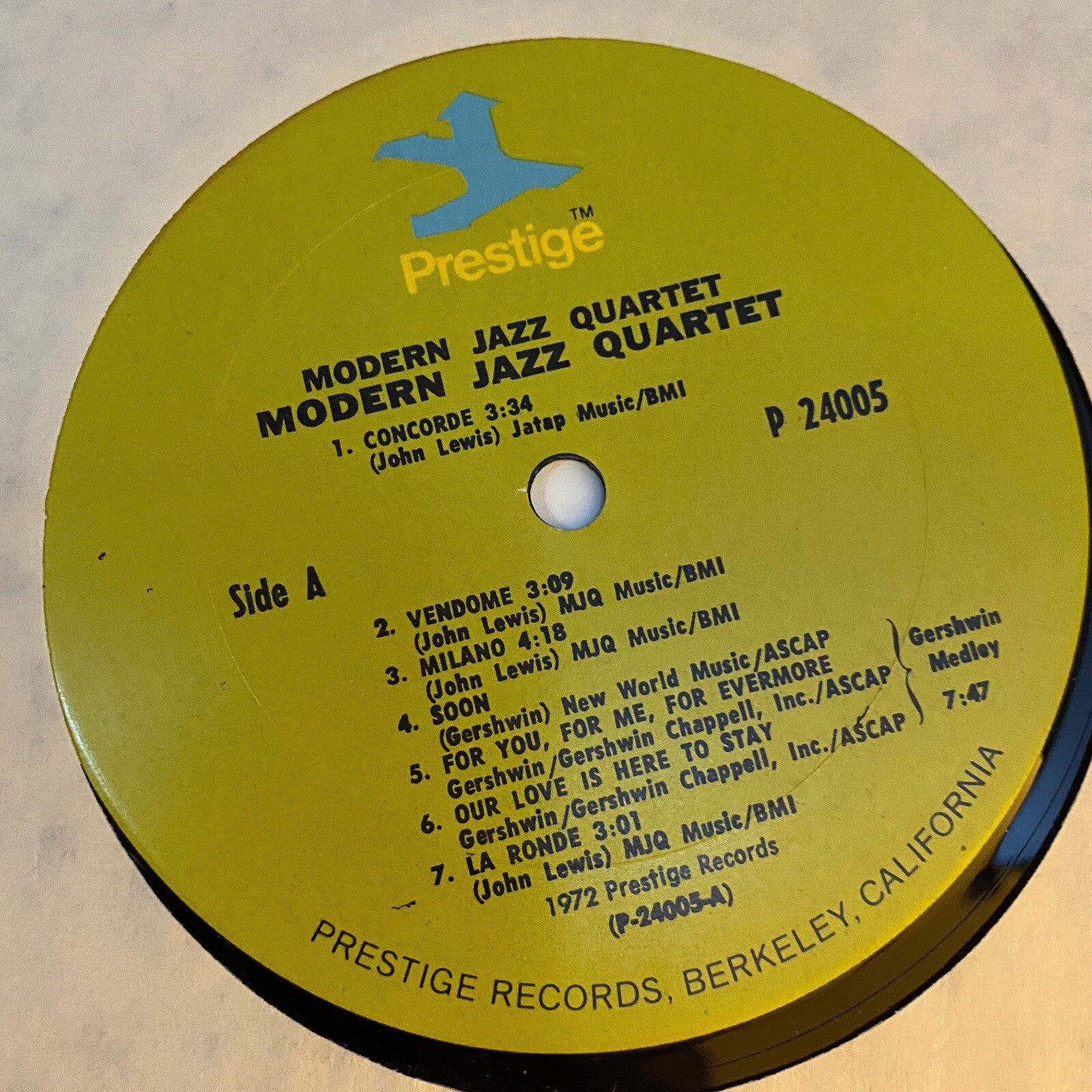 Modern Jazz Quartet VINYL LP RECORD Prestige 24005 VG+/VG