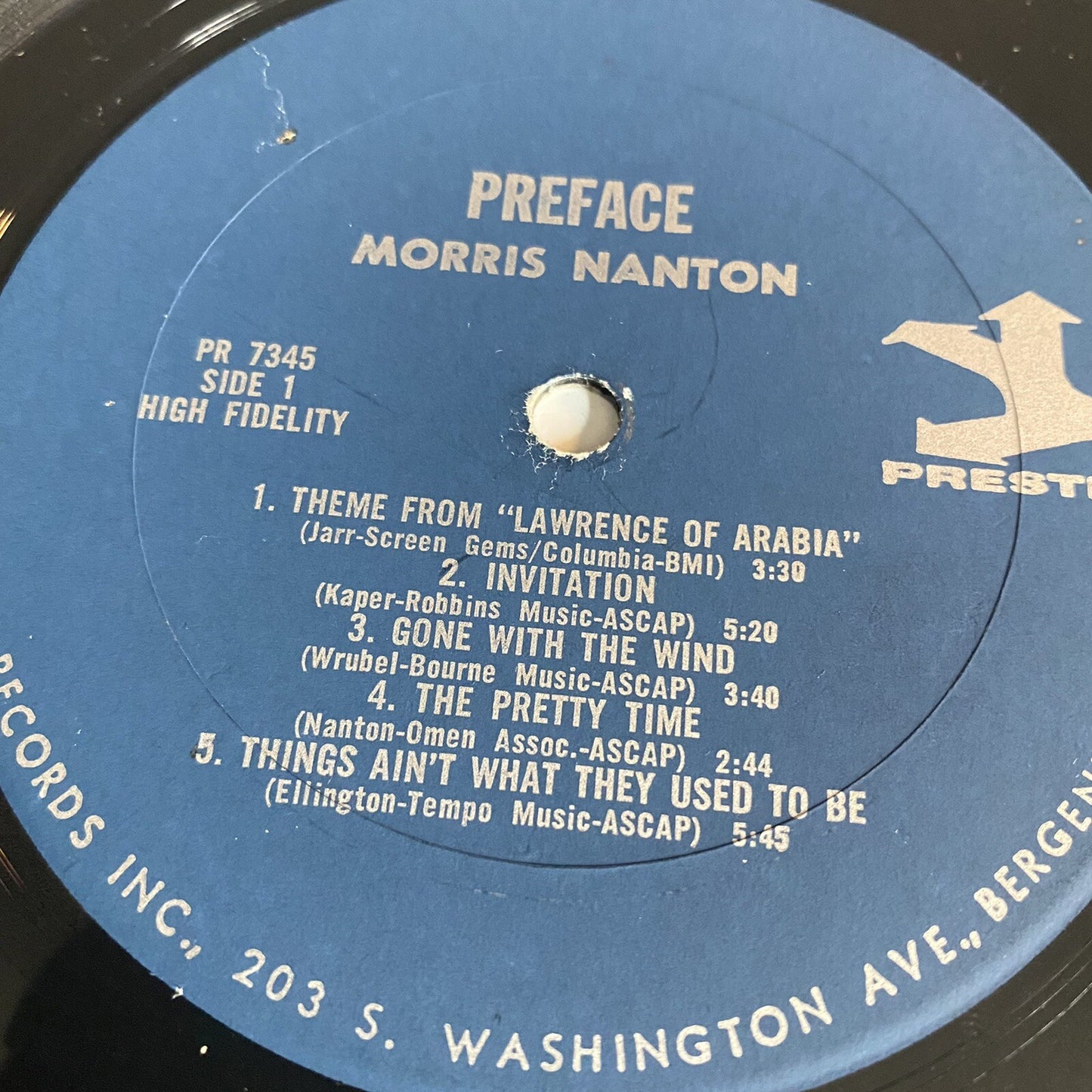 The Morris Nanton Trio PREFACE Vinyl LP Record Prestige PR 7345 VG+