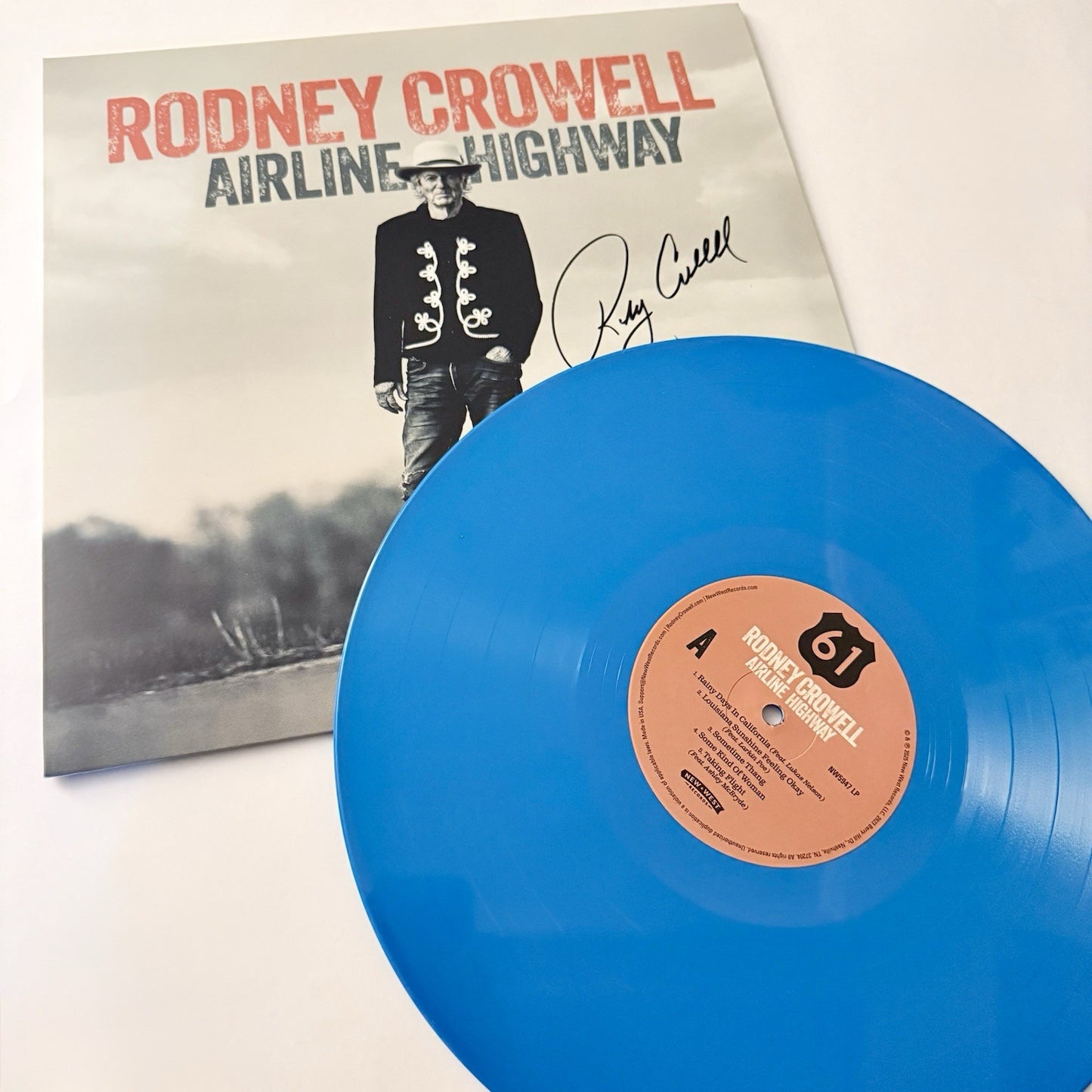 Rodney Crowell (Signed) AIRLINE HIGHWAY Color Vinyl LP Record NEW (see Descript)