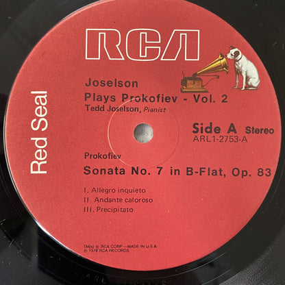 TEDD JOSELSON Plays Prokofiev Vol. 2 VINYL LP RECORD RCA Red Seal VG+
