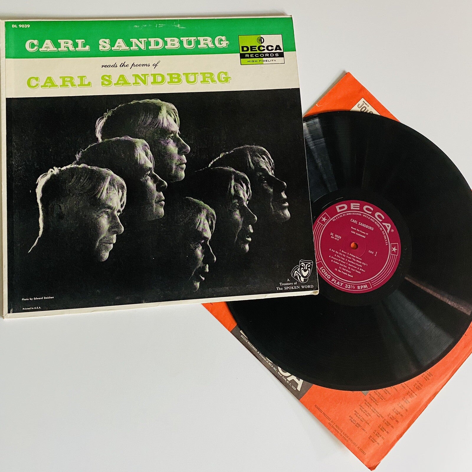 Carl Sandburg READS THE POEMS OF CARL SANDBURG Vinyl LP Record VG+