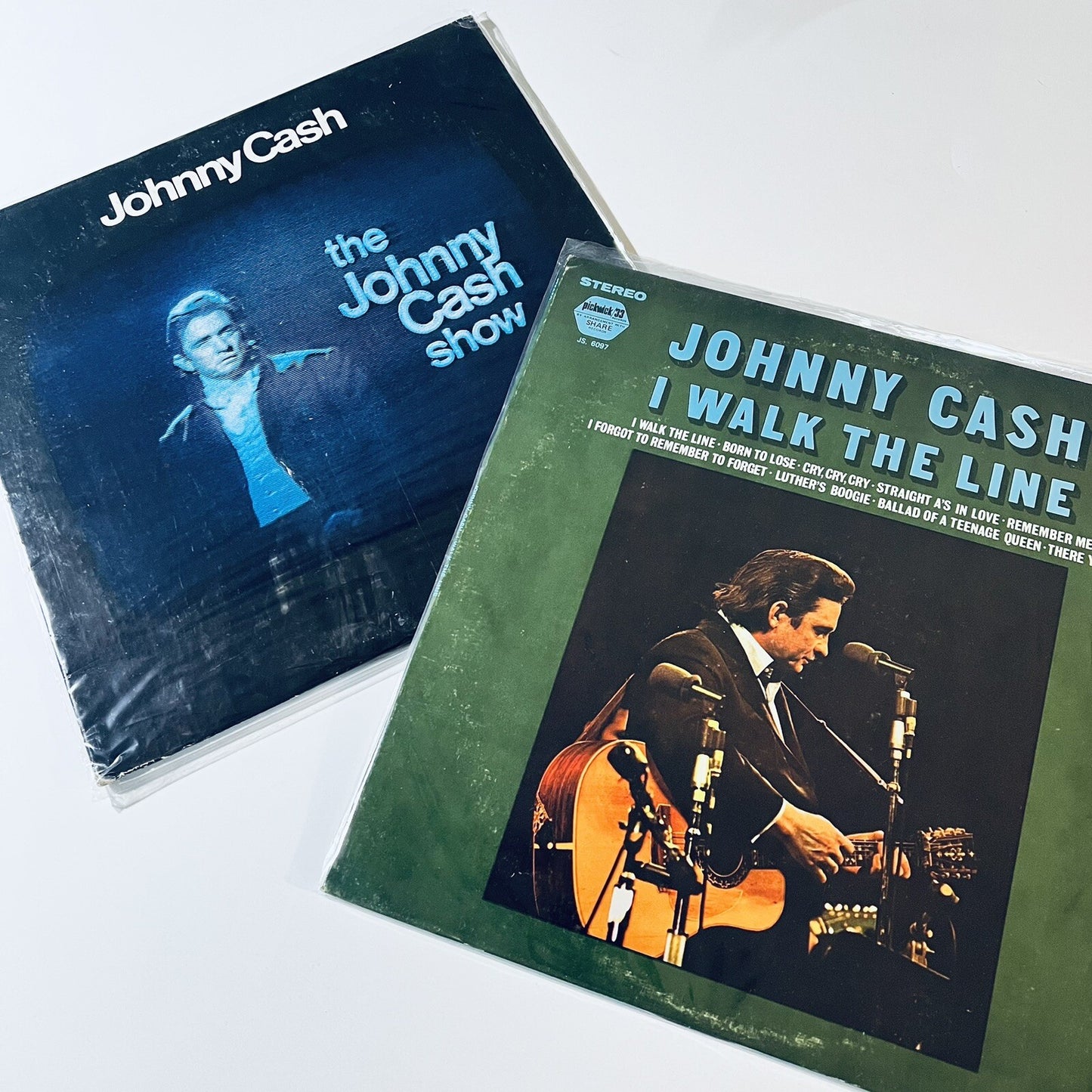 Johnny Cash THE JOHNNY CASH SHOW + I WALK THE LINE Vinyl LP Record VG+