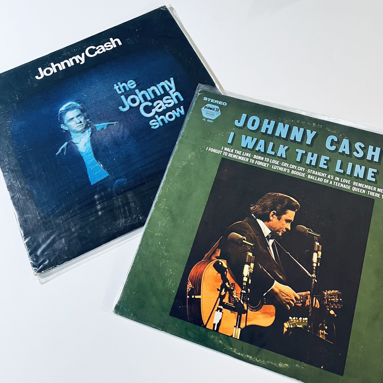 Johnny Cash THE JOHNNY CASH SHOW + I WALK THE LINE Vinyl LP Record VG+