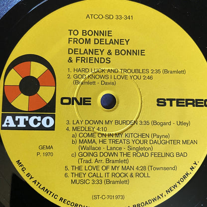 Bonnie Bramlett LADY'S CHOICE + TO BONNIE FROM DELANEY Vinyl LP Record VG+ Lot