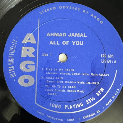 Ahmad Jamal ALL OF YOU Vinyl LP Record G+/VG+