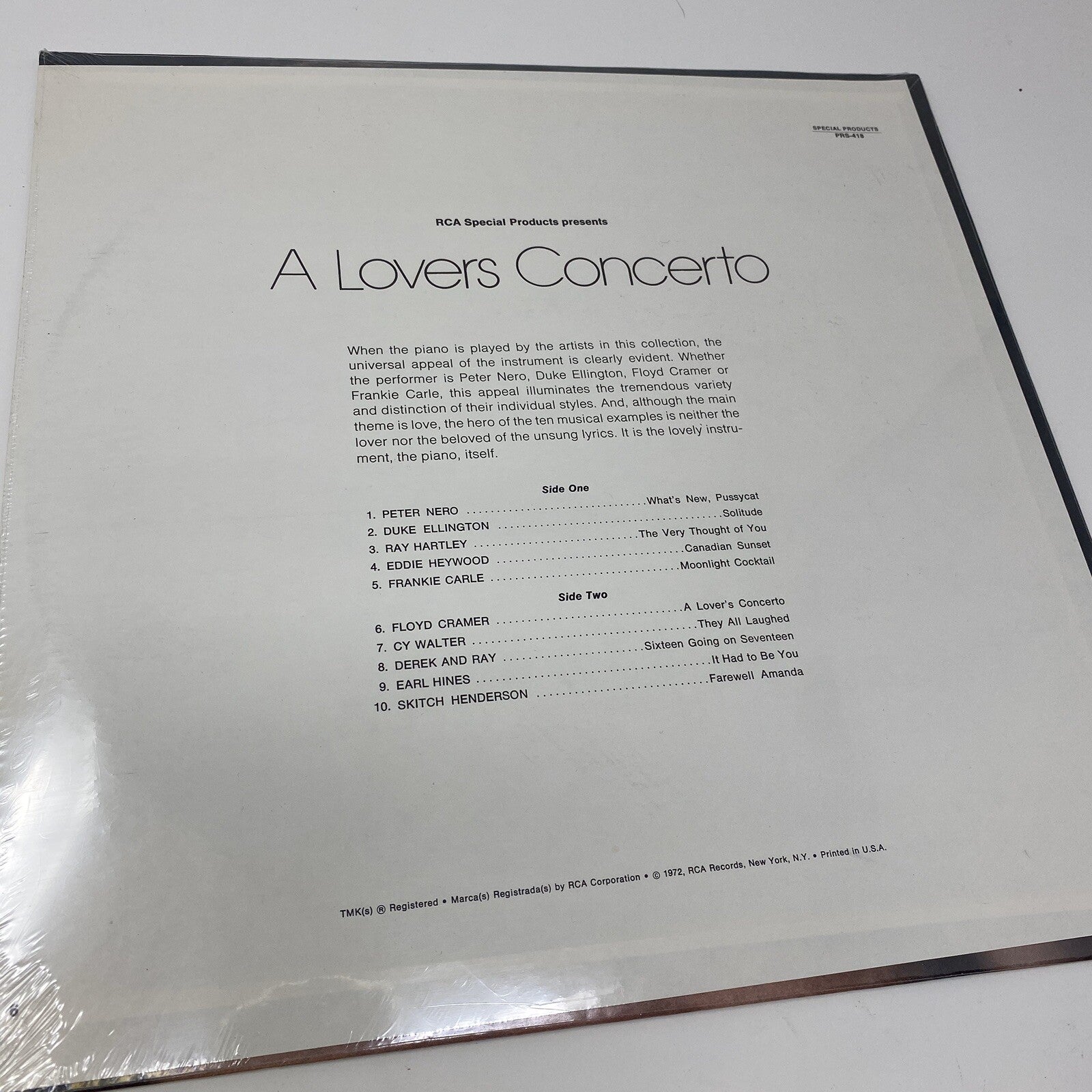 A LOVERS CONCERTO Collectors Edition SEALED Vinyl LP 1972 Sexy Piano Of Love