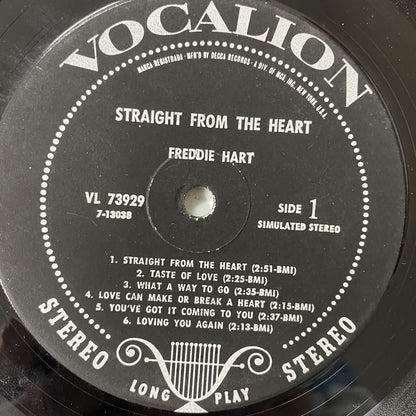 Freddie Hart STRAIGHT FROM THE HEART Vinyl LP Record VG+ (vinyl)