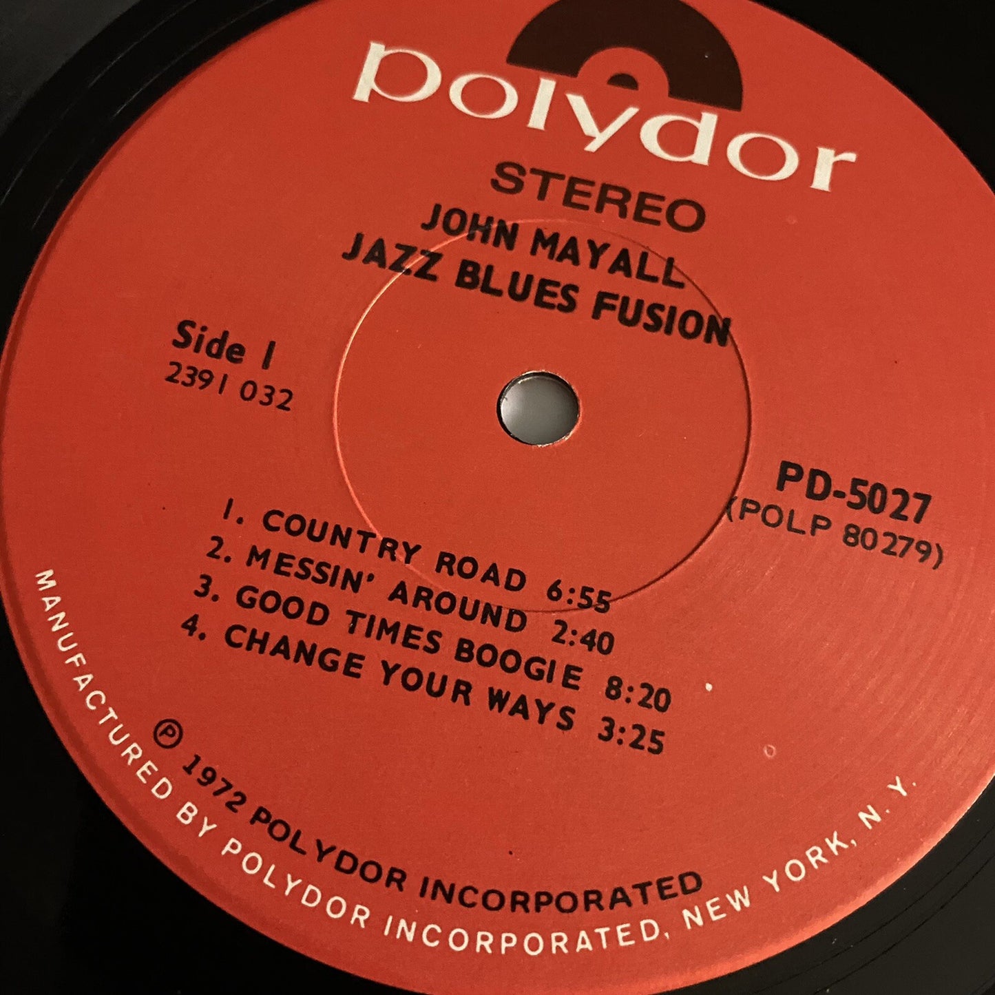 John Mayall JAZZ BLUES FUSION (Live) Vinyl LP Record VG+ / Sleeve G+ to VG