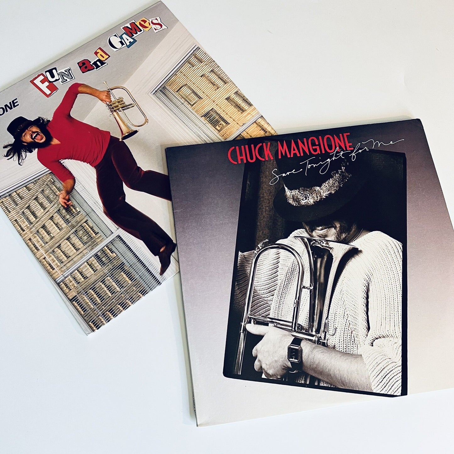 Chuck Mangione SAVE TONIGHT + FUN & GAMES Vinyl LP Record VG+