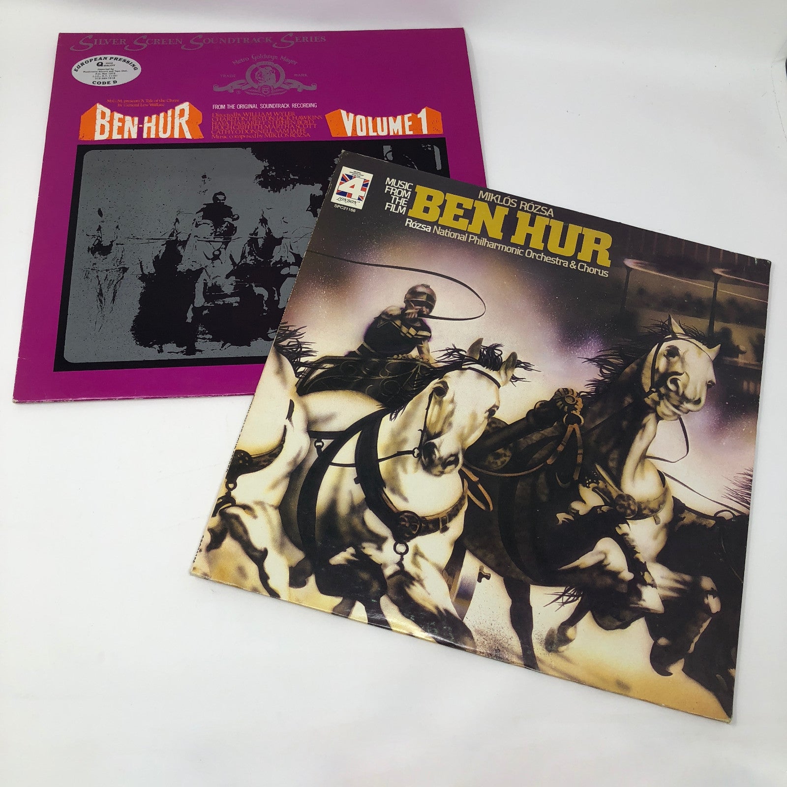 Miklos Rozsa ‎– BEN HUR VOL. 1 (UK) + DOMESTIC US VERSION Vinyl LP Records
